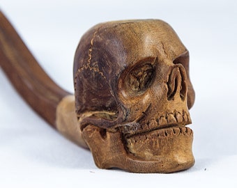 Wooden Skull Pipe, Tobacco Pipe, Smoking Pipes, Wood Pipes