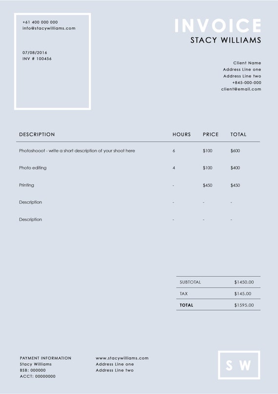 Graphy Invoice Template Graphy Receipt MS Word