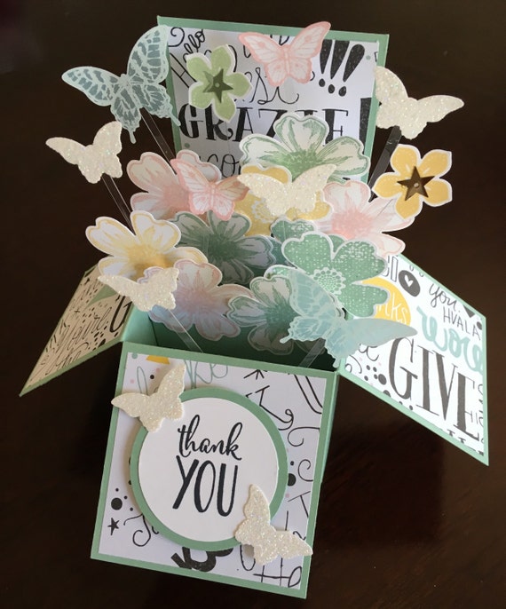 thank you card card in a box pop up card greeting card