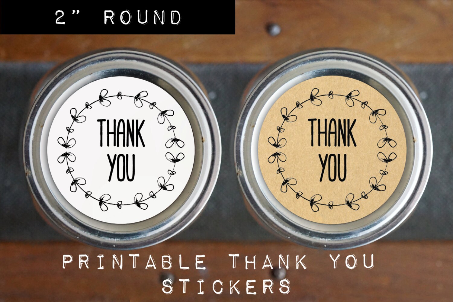 printable diy thank you stickers thank you tags mason jar