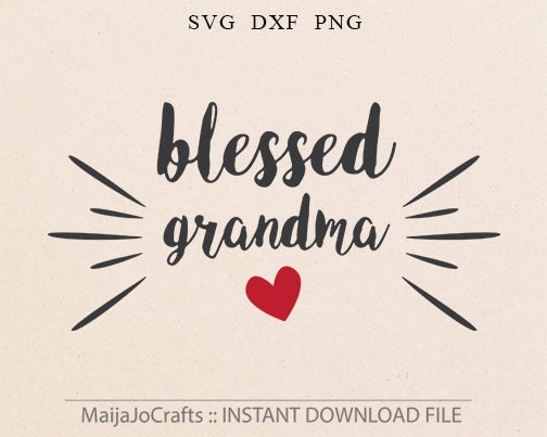 Download Blessed Grandma Heart Love Vinyl Decal Cutting File in Svg