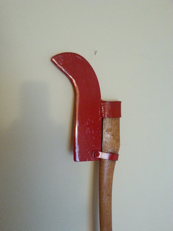 Vintage Axe Brush Axe Red Firemans Axe Hickory Handle Drop