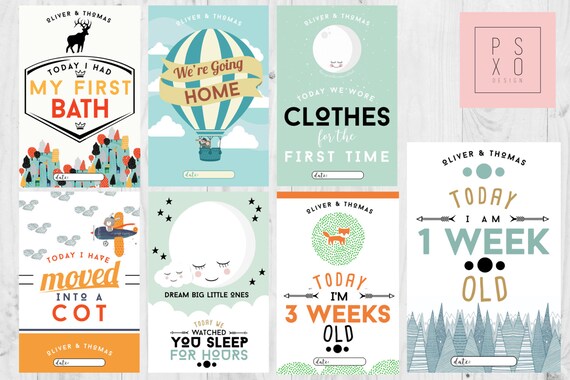 Baby Boy Special NICU Milestone Cards Preemie Milestone