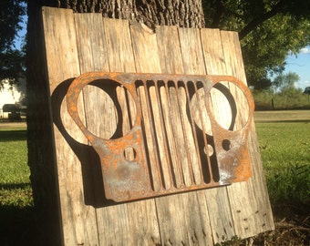 Jeep Sign, Metal Wall Art, Rustic, Man Cave, Barnwood