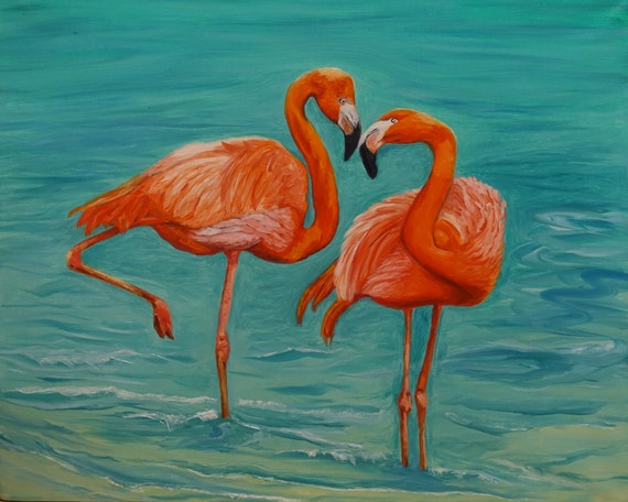 flamingo painting