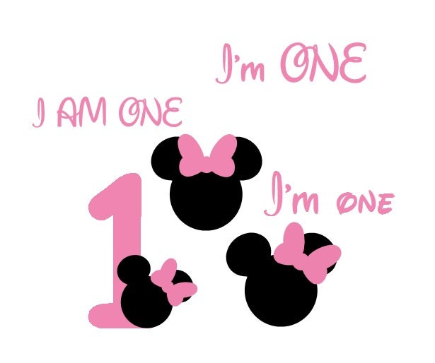 Download Minnie Mouse SVG File, Mickey Mouse EPS File, I am One SVG ...