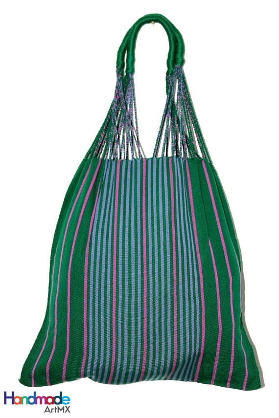 Colorful Embroidered Tote Bag/ Mexican Handwoven Bag Made in