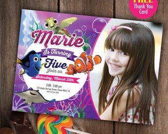 Finding Dory Invitation, Printable Finding Dory Invitations, Finding Dory Birthday, Finding Dory Party, Finding Dory Invites.