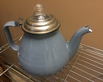 Vintage Blue enamel coffee percolator