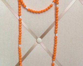 Double wrap necklace, Boho beaded necklace, wrap necklace, double wrap beaded necklace, Tennessee "vols" necklace