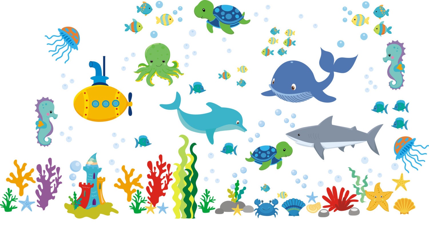 Sea Ocean Wall Decals Wall Decals Nursery by NurseryDecals4You