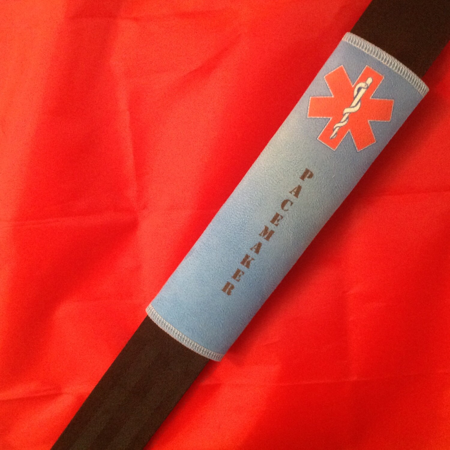 Pacemaker HELP Belt Medical alert seat belt cover by HELPBelts