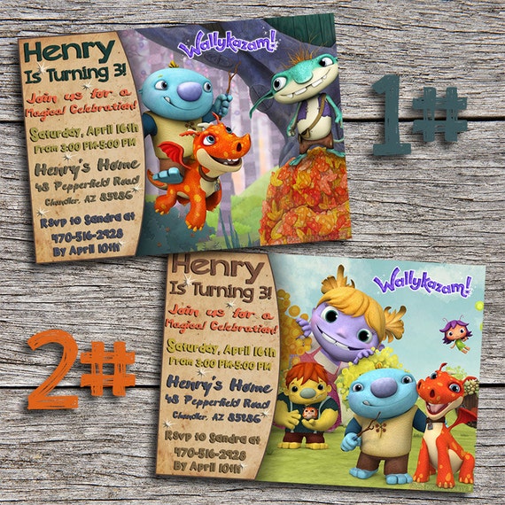 Wallykazam Birthday Invitations Digital by DottyDigitalParty