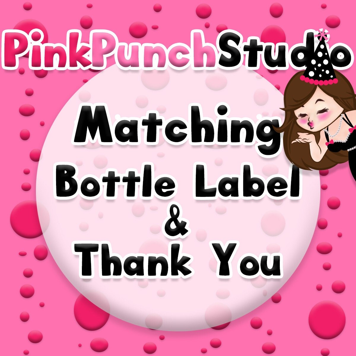 Printable Matching Water Bottle Label and Thank You Cards