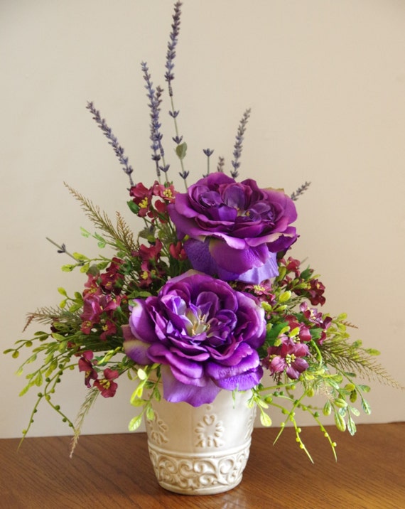 Silk Arrangement of Purple Lavender and by McCabeFloralandGifts