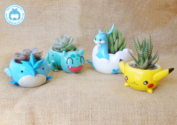 Items similar to Pokemon clay pots - Succulent plant pots on Etsy