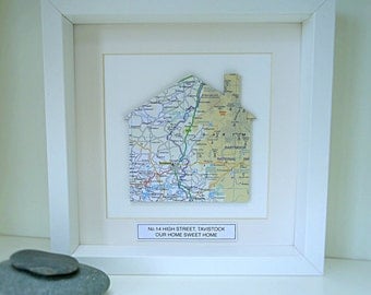 Personalised Home Map Picture | Housewarming Gift | Personalised New Home Gift