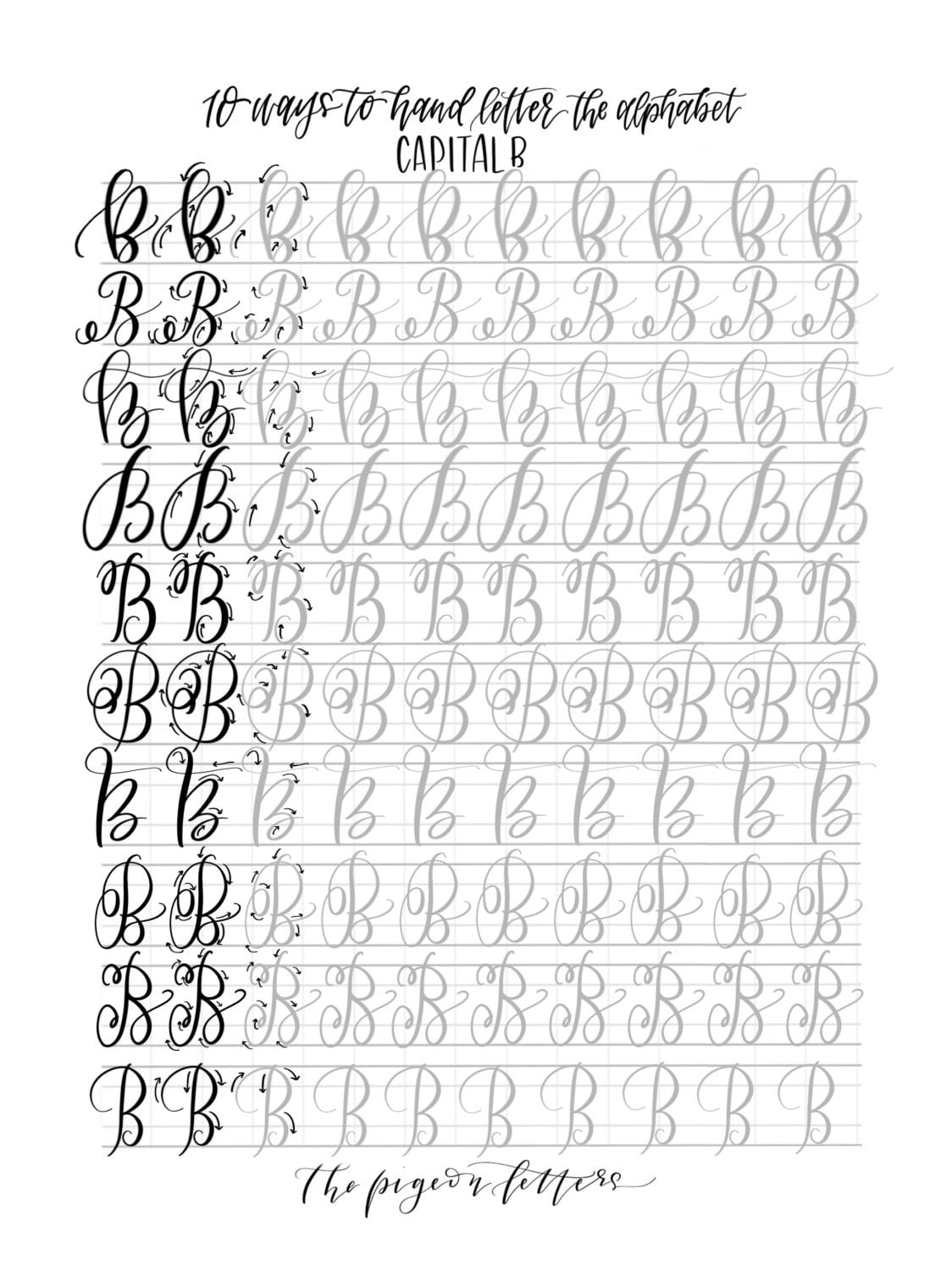 BUNDLE & Save Hand Lettering Practice Sheets by ThePigeonLetters