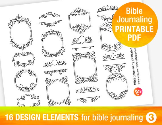 16 PRINTABLE TEMPLATES for bible journaling by BibleVerseColoring