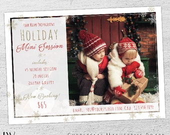 Holiday Mini Session Template, Christmas Mini Template, Christmas Mini Session Template, Chrstmas Marketing, Photoshop Template, Photography