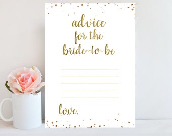 Advice for the Bride and Groom Bridal Shower Game Printable