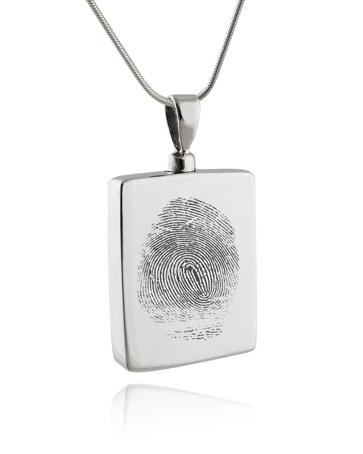 Custom Fingerprint Memorial Urn Necklace for Ashes 925