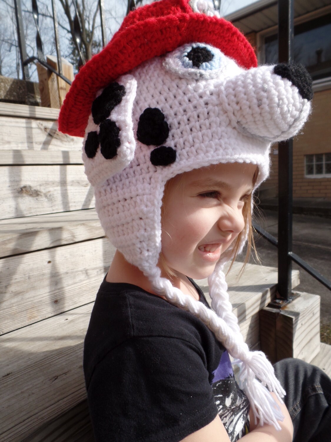 Dalmatian Firefighter Pup Crochet Paw Patrol by GallowayFiberArts