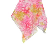 Dutch Redux No. 2.2 Chiffon Square Scarf with Soft Yellow Accent