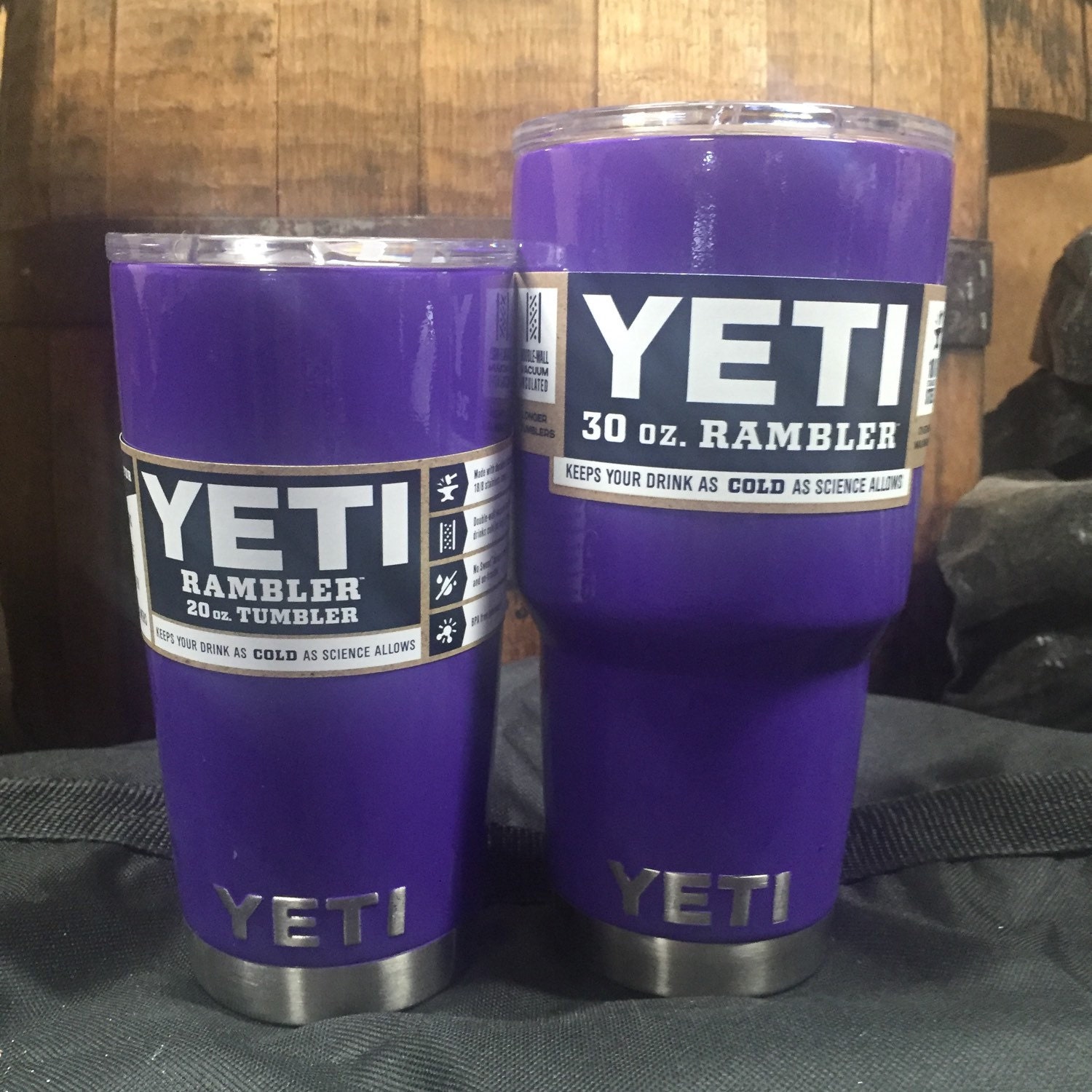 Purple Powder Coated Yeti Rambler Tumblers Colsters and