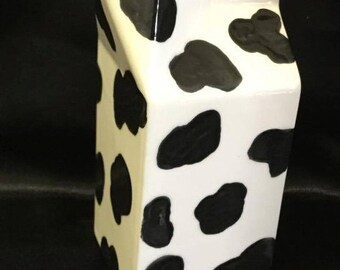 Items similar to Milk Carton Favor Treat Gift Box Cow Print ...