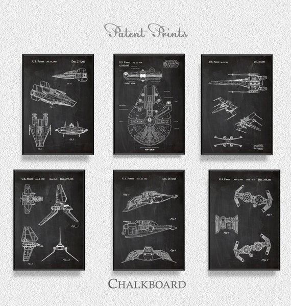 Star Wars Patents Set of 6 Prints Star Wars Prints Star Wars