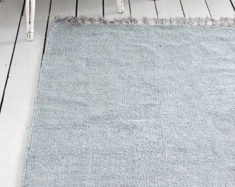 Grey Gray Rug / Handwoven Cotton / The Hilla