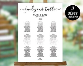 Wedding Seating Chart Template, Printable Seating Plan, Seating Chart Sign, Seating Board, PDF Instant Download, Editable Seating Poster