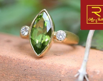 Ring with Peridot diamond