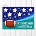 Football Thank You Card Football Printable Coach Gifts