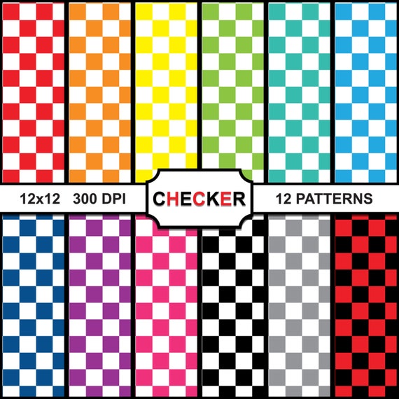 Digital Paper Checker Scrapbooking Printable Paper Pattern