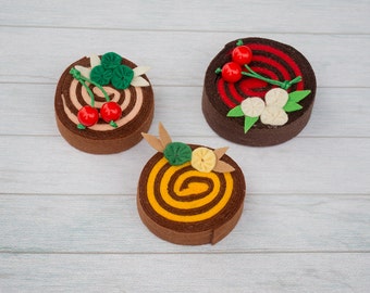 Felt food Tea play set Doll food Felt cake 18 inch doll Pretend play food Dollhouse miniature Gift for girl Toy Felt desserts Play kitchen