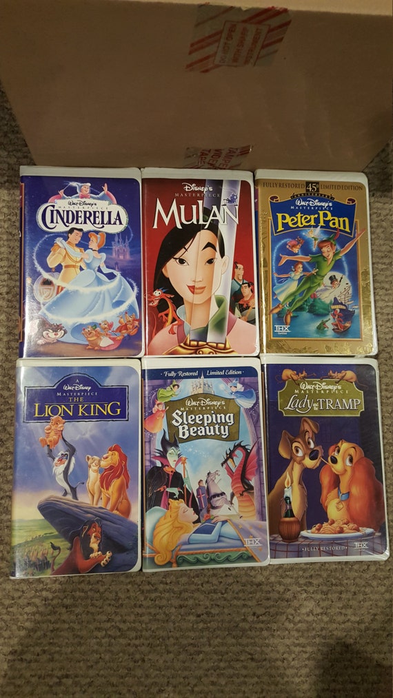 Disney Masterpiece VHS Lot of 6 movies: Cinderella Mulan