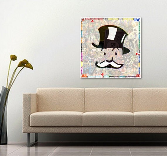 Monopoly Gallery Wrapped Canvas Wall Art Print Graffiti