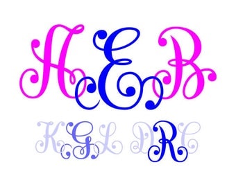 Monogram font svg - cuttable Svg Monogram Font , DXF, Cuttable Svg swirl alphabet