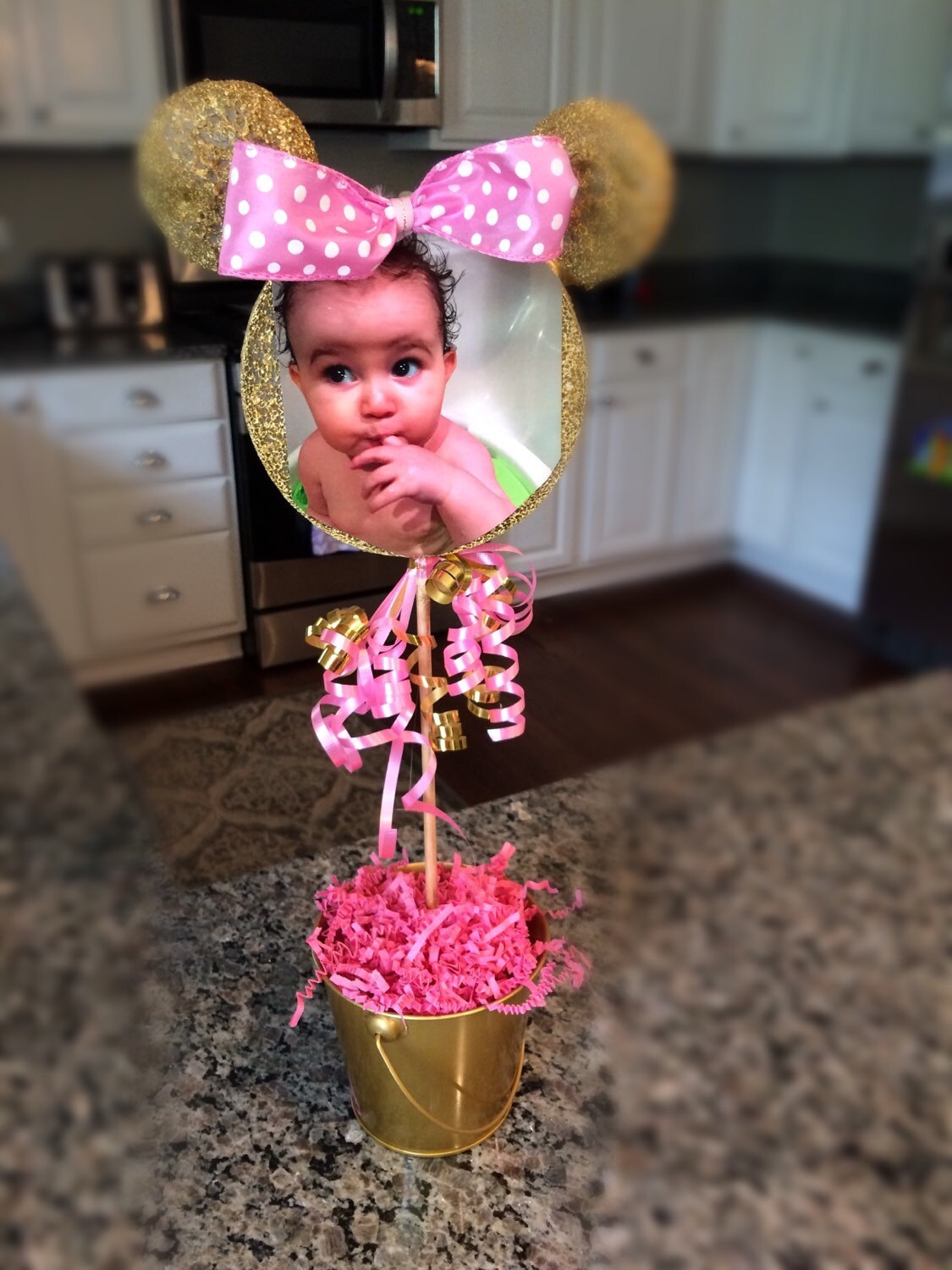 Minnie/Mickey Centerpieces/ Pink and Gold Minnie Mouse