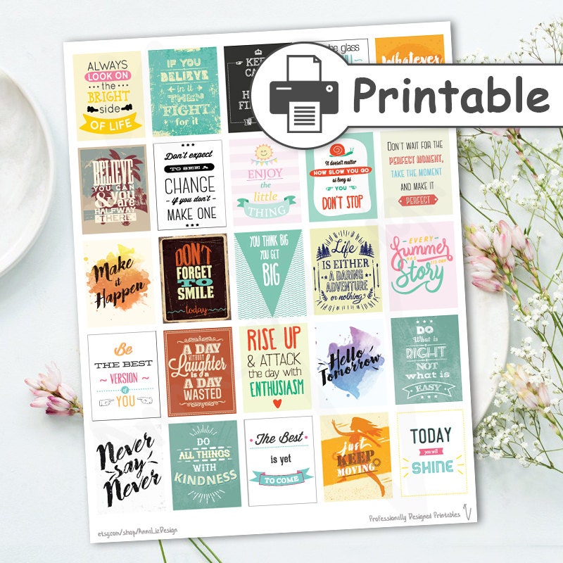 printable motivational stickers quotes by annalizdesign on etsy