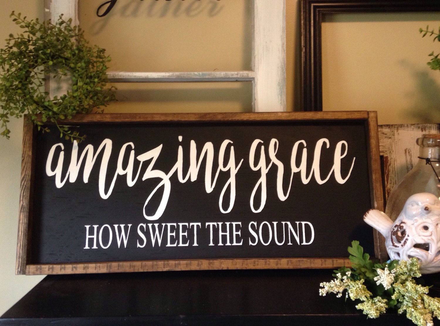 Amazing Grace Sign Amazing Grace Wood Sign Hand Painted Sign
