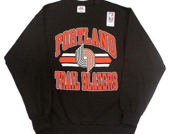 Portland Trailblazers vintage crewneck sweater by Trench New with NBA sticker made in USA