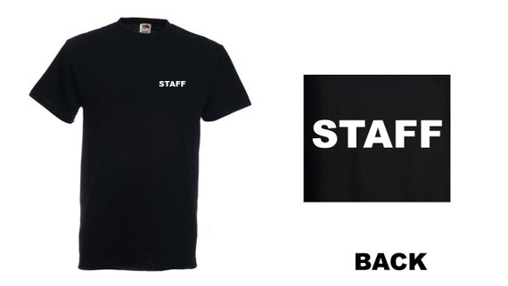 staff on back of shirt