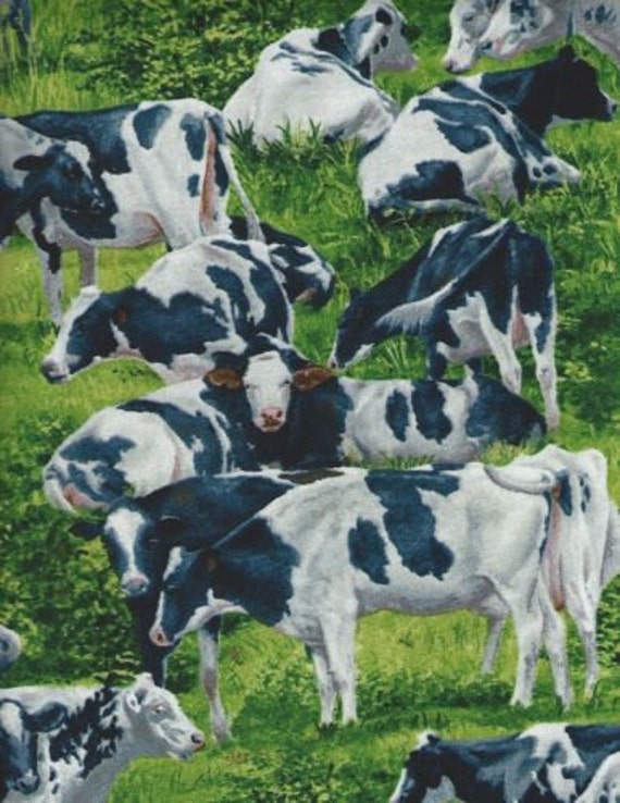 Cows Fabric..35 in.size holstein cows David Textile quilting