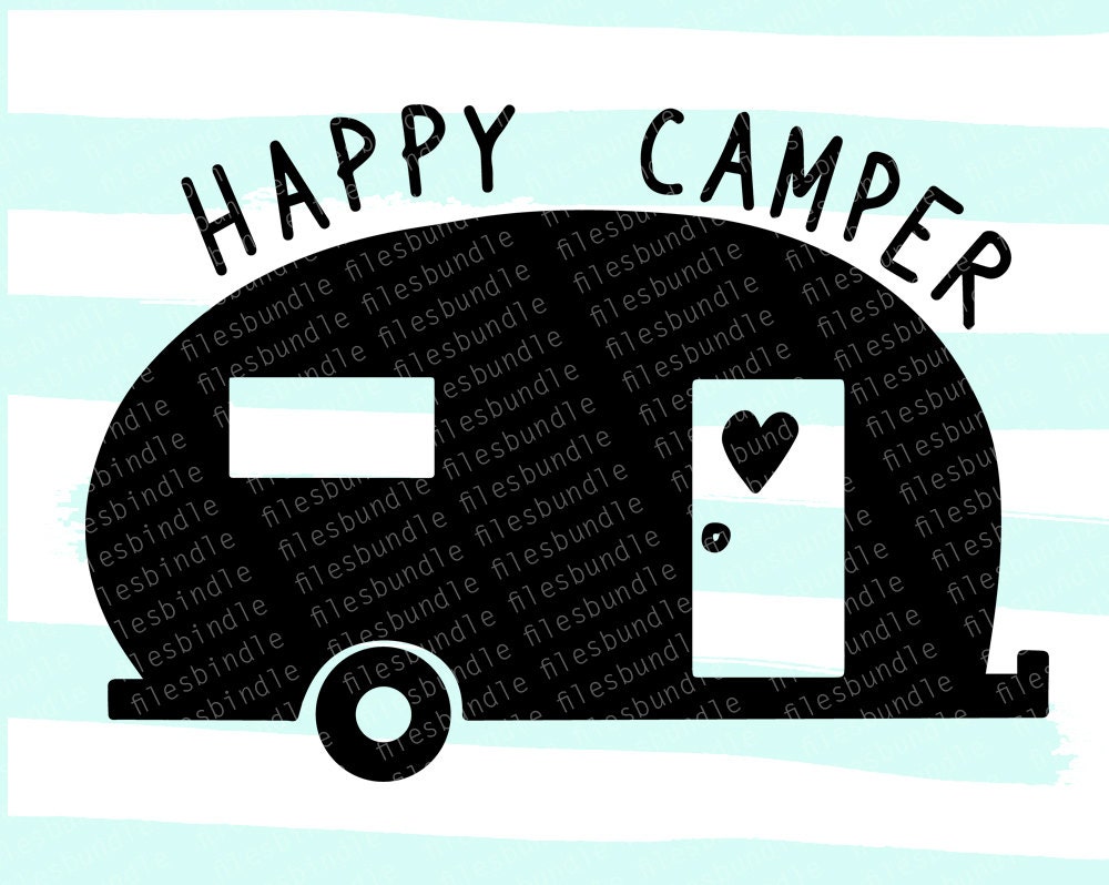 Happy Camper SVG DFX EPSpng files for cutting by FilesBundle