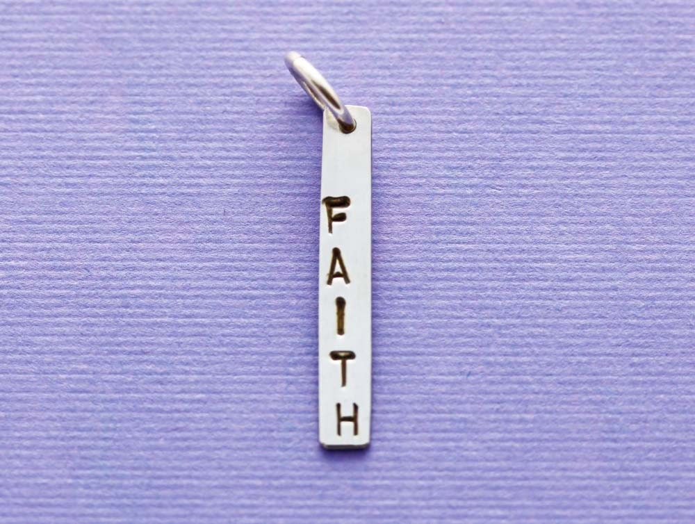 Faith Charm Silver Message Charm Spiritual Jewelry Zen