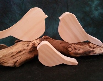 Set of 3 unfinished Birds - 014