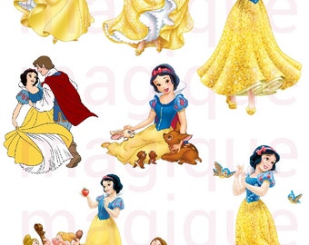 snow white stickers, disney princess stickers, disney princess clipart, disney princess print, stickers, disney stickers, digital prints.